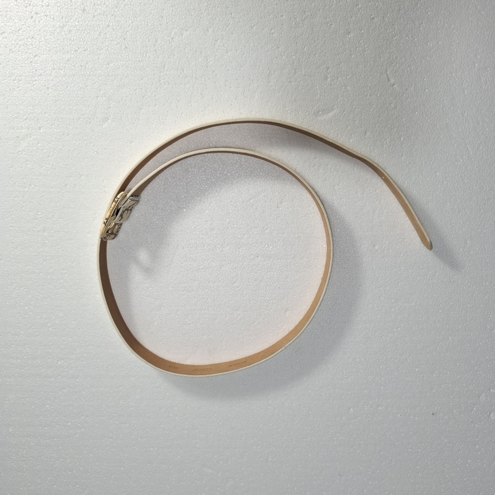 J. Crew Cream Snake-Print Leather Women's Belt Size S - Picture 6 of 11